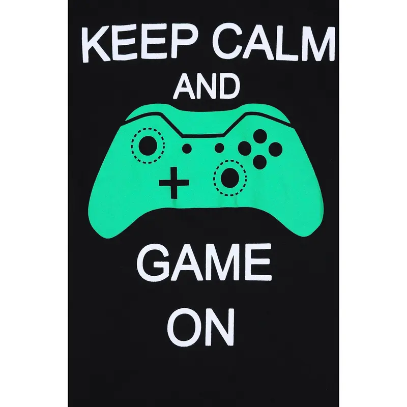 Boys Keep Calm And Game On Short Pyjamas 2