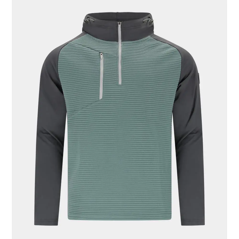 CONTRAST HOODIE - CHARCOAL/SAGE