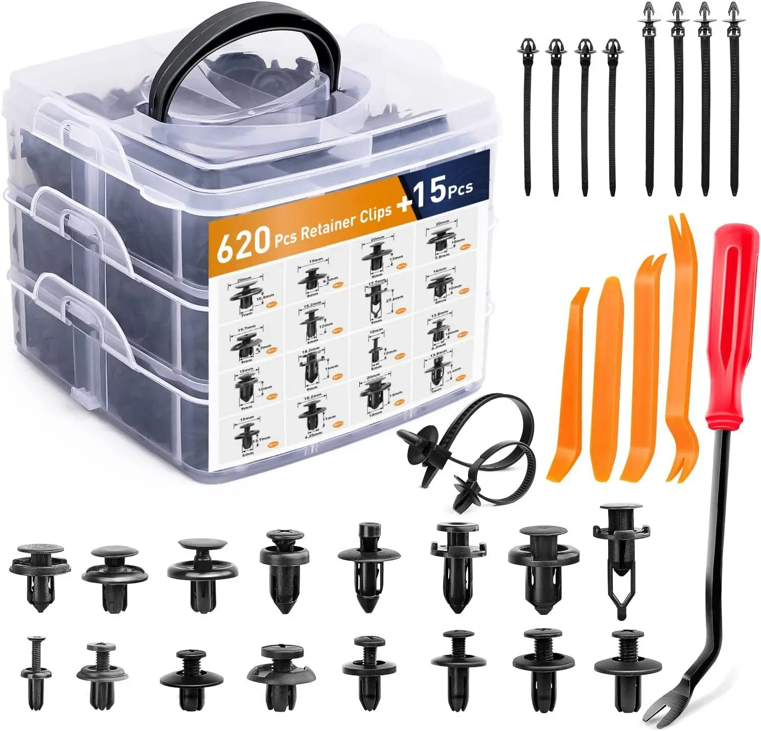 700Pcs Car Bumper Clips Push Pin Retainer Clip Kit Automotive Body Door Trim Panel Clips Nylon Plastic Rivet Fender Clips and Fasteners Remover for Toyota Gm Ford Toyota Honda Chrysler