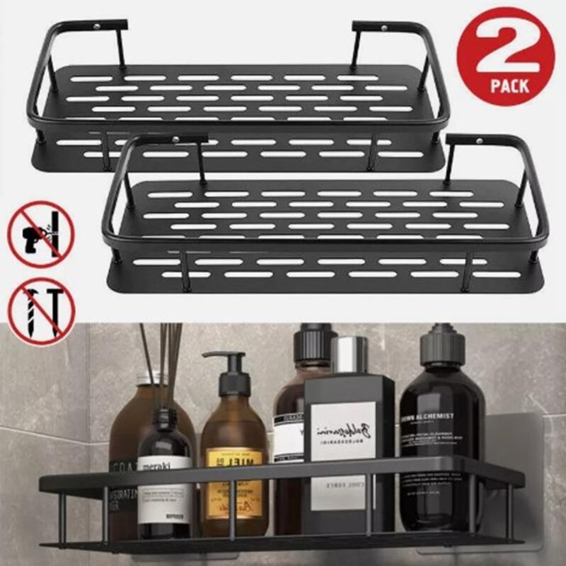 2Pcs Bathroom Shower Caddy Shelf Organizer No Drill Wall Mounted Shower Shelves Racks 2