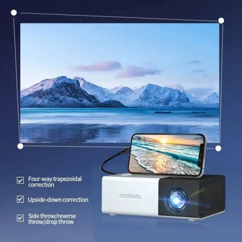 YG300 Smart Projector WiFi Auto Focus Bluetooth Android LED HD Projector for 1000 Lumens Home Cinema Outdoor Portable Projector 5