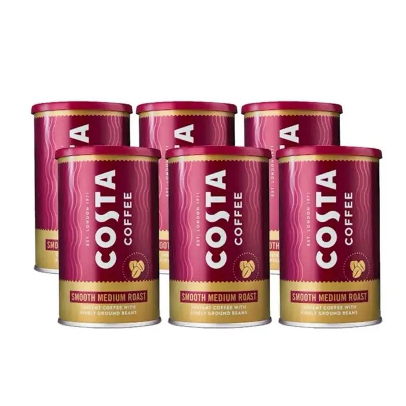 Costa Coffee Smooth Medium Roast Instant Coffee with Micro Fine Ground Beans - 6 x 100g - Beverage-Ideal for Easter Gift, Mothers Day, Perfect Easter Celebration