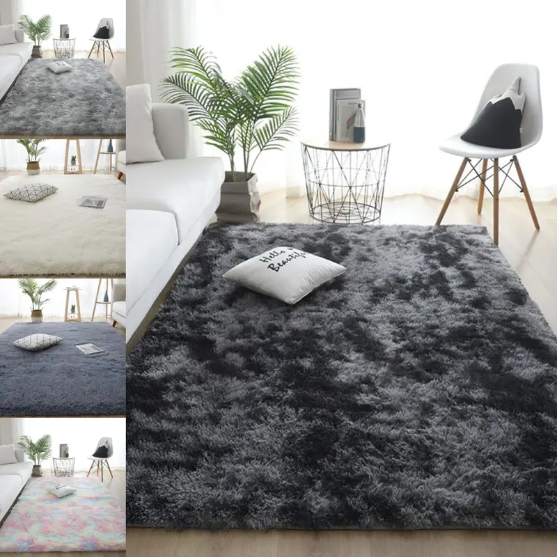 Fluffy  Large Shaggy Rugs for Living Room Bedroom Soft Carpet Floor Mat Indoor Cotton Plaid 5