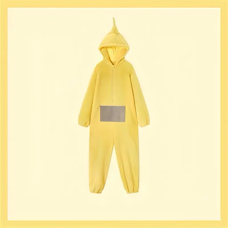 Teletubbies Onesies, Halloween Cartoon Cosplay Hooded Onesies, Super Soft Flannel Adult Pajamas, Cute Cartoon Teletubbies Onesies, Adult Pajamas, Nightgown, Pajamas Loungewear Menswear Nightwear Homewear 4