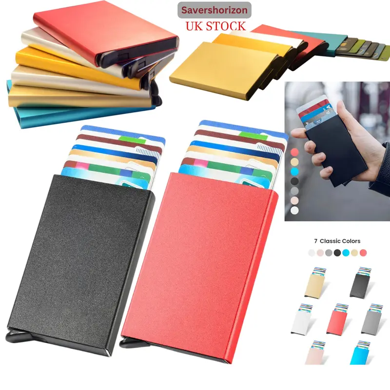 Metal RFID Blocking Card Holder Credit  Minimal Slim Mens Money Men Pocket 0