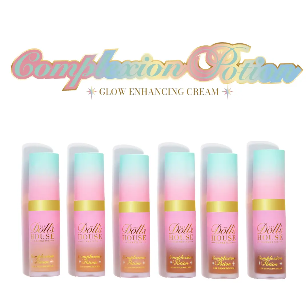 The Dolls House Cosmetics Complexion Potion – lightweight, radiant skin enhancer with blurring effects for a smooth, airbrushed glow.