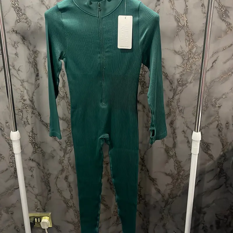 Zip Up Ribbed Jump Suit 8