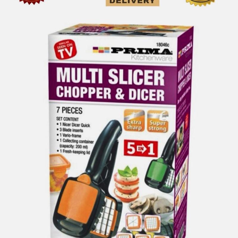 Multi Slicer, Chopper and Dicer - Kitchen Utensils for Efficient Food Preparation Steel Lid 0