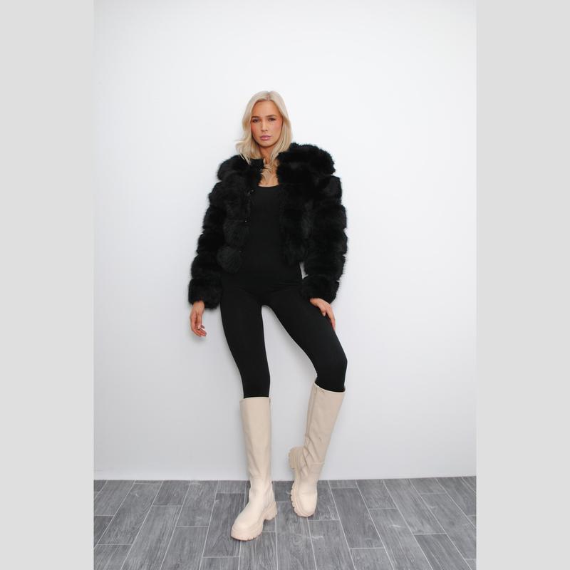 Cropped Faux Fur Jacket 1