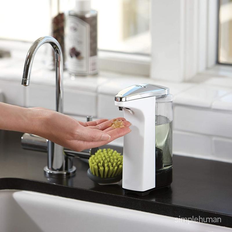 Touchless Automatic Soap Dispenser White & Silver - Wash Hands 1400x on a Single Fill, Large Tank (17oz) - Electric Liquid Soap Dispenser for Bathroom, Kitchen Countertop - Fun for Kids, Adults 1