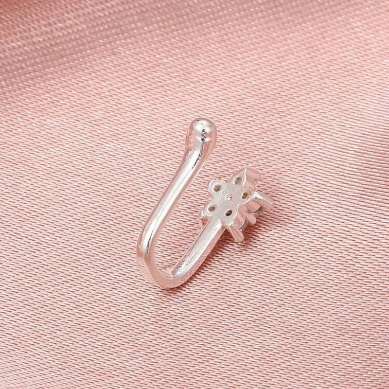 Copper Cubic Zirconia Decor Nose Cuff For Women And Men, Punk Non Piercing, A Fashionable Body Jewelry Gift For Any Occasion 7