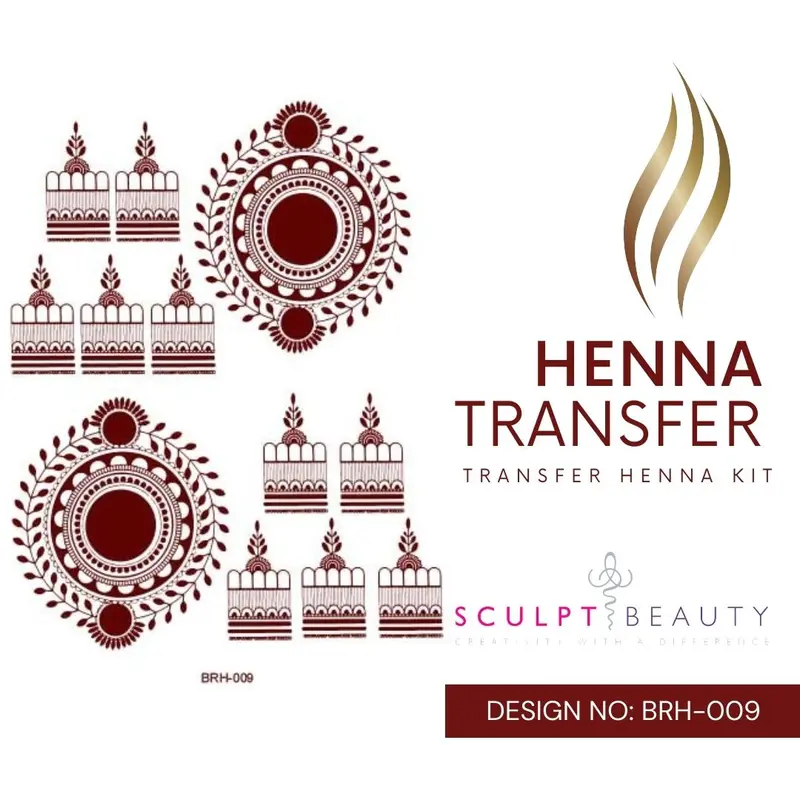 Temporary Henna Transfer Sticker Tattoo - double design henna tattoo cone 5