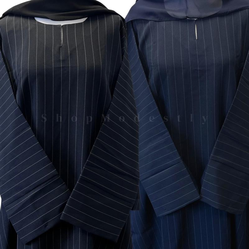 Product Introduction of Pinstripe Workwear Abaya casual travel abaya 16