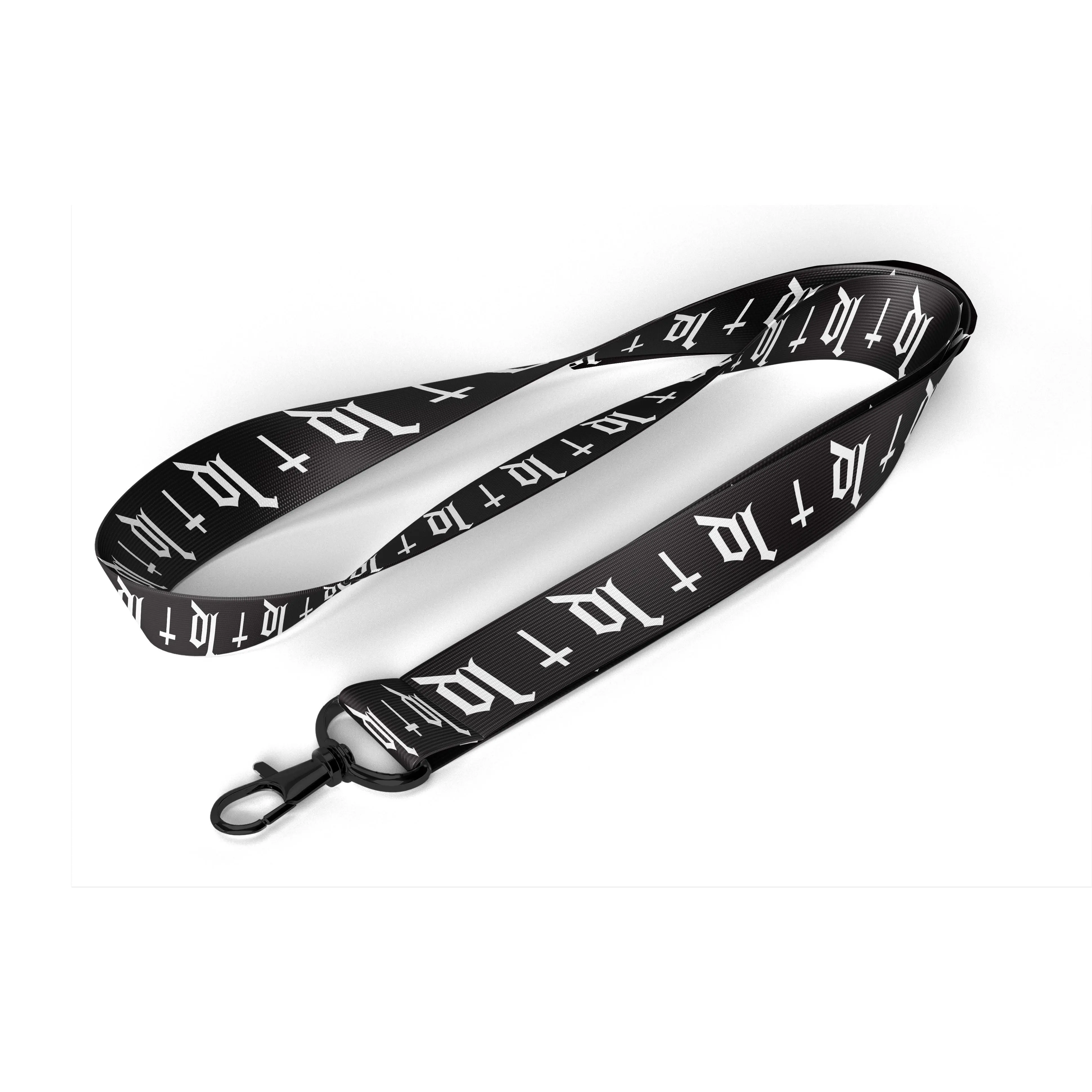 Black and white cross lanyard