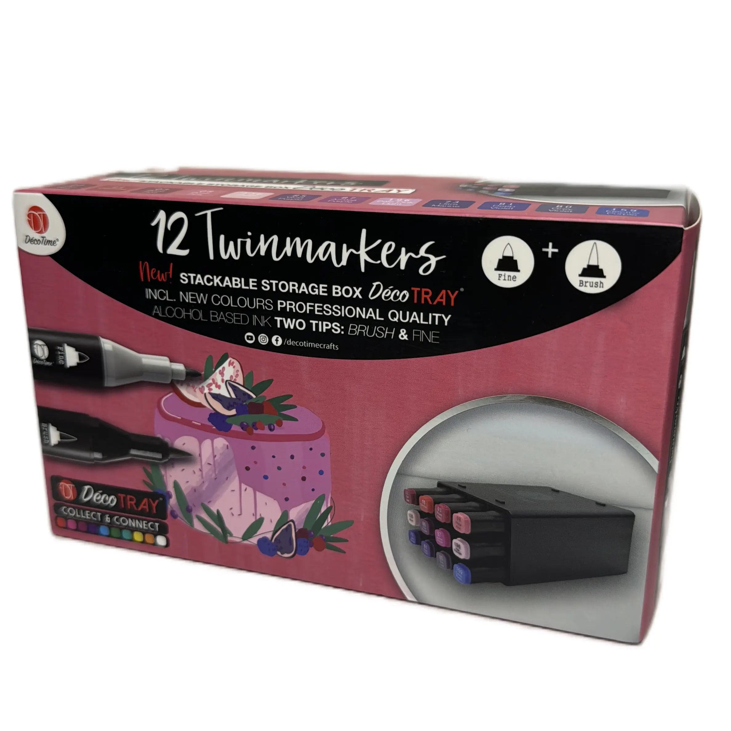 Pack of 12 Twin Markers In Deco Tray by DecoTime