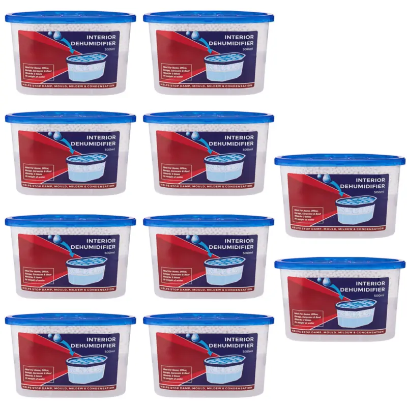 10 X Dehumidifier Interior Damp Trap Mould Moisture Mildew Remover Caravan Home Pack 1