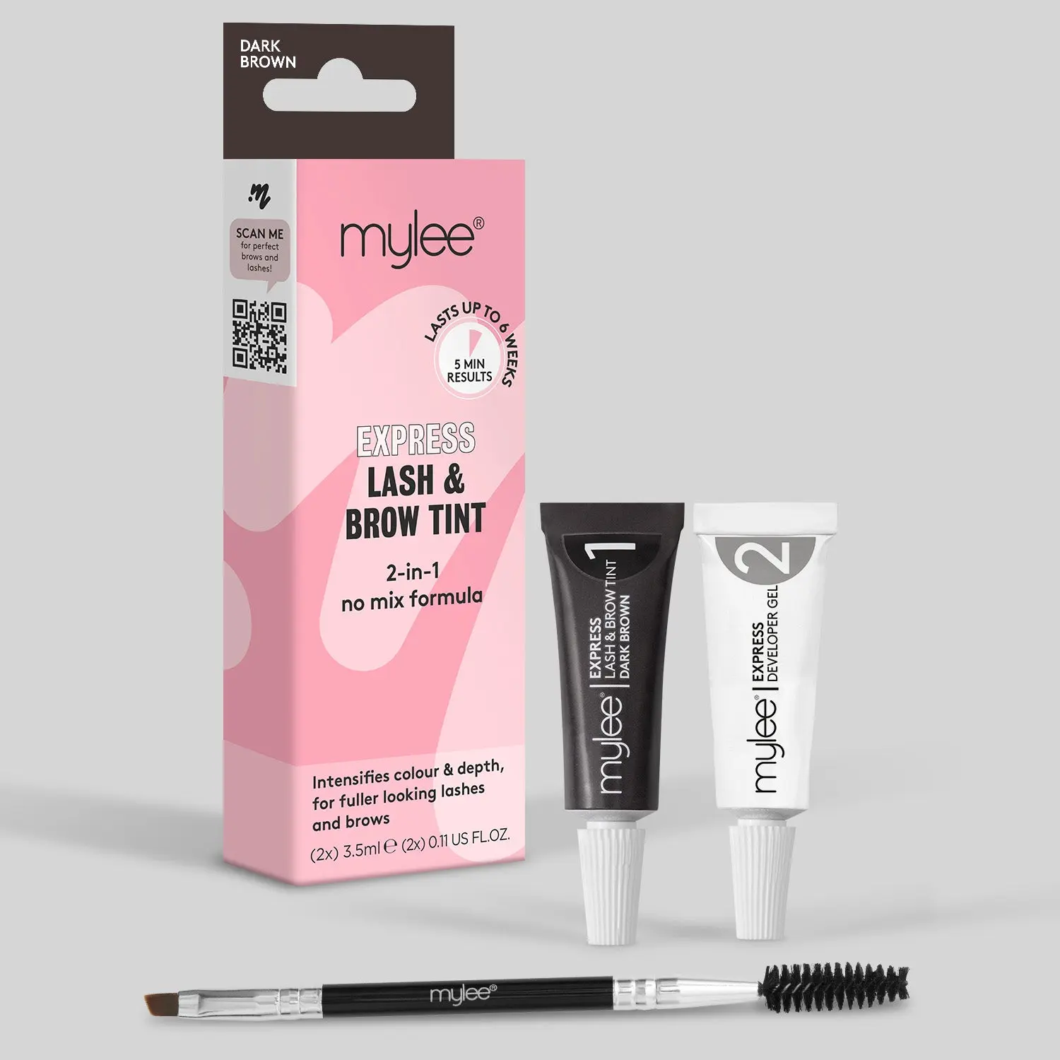 Mylee Express 2 in 1 Lash and Brow Tint Kit - Choose Your Shade (Dark Brown, Light Brown, Brown, Black)