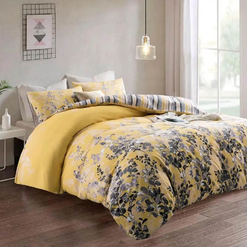 3 Piece Printed  Oxford Microfiber Duvet Set – Includes 1 Duvet Cover and 2 Pillow Cases – Luxury,  Soft Bedding, Durable | and Wrinkle-Resistant | Breathable | Flat weave | Wrinkle Resistant | Machine Wash Double and King bedroom 0