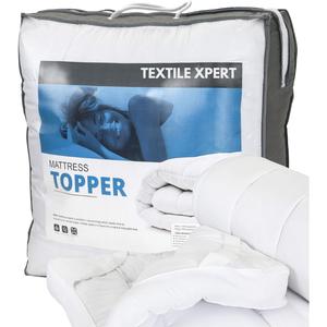 Extra Thick Mattress Topper 4”/10cm With Elasticized Corners | Hotel Quality-Breathable Noiseless Washable Anti SlipFluffy Hypoallergenic Mattress Topper-Supersoft Heavy Fill-Anti Allergy-Stitched and Elasticated Corner Strap-Single Double King Super King