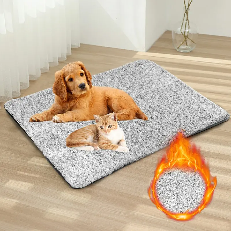 Self Heating Pet Pad Extra Warm Cat Dog Mat Thermal Pet Bed with Removable Cover for Indoor Outdoor Pets - L 2