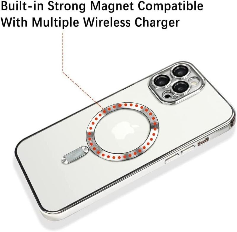 For iPhone 15 14 13 12 Pro 11 Clear Phone Case Magnetic MagSafe Charging Cover 6