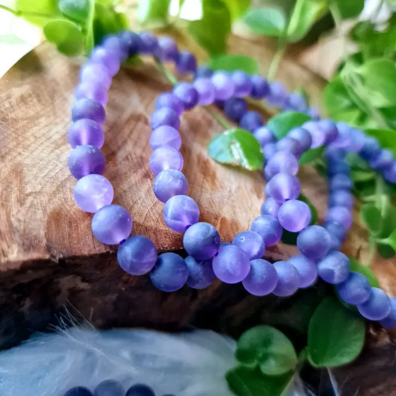 Matt Amethyst 6mm beaded bracelet (1pc) 1