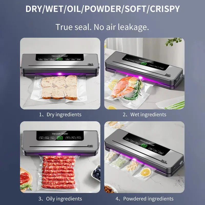 Electric Vacuum Sealer Food Storage Sealing Machine with Built-in Cutter & UV Sterilization 3