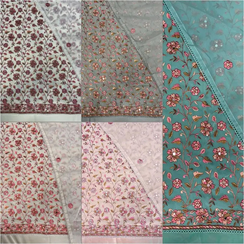 M390 - FLORAL EMBROIDERED UNSTITCHED GEORGETTE SUIT