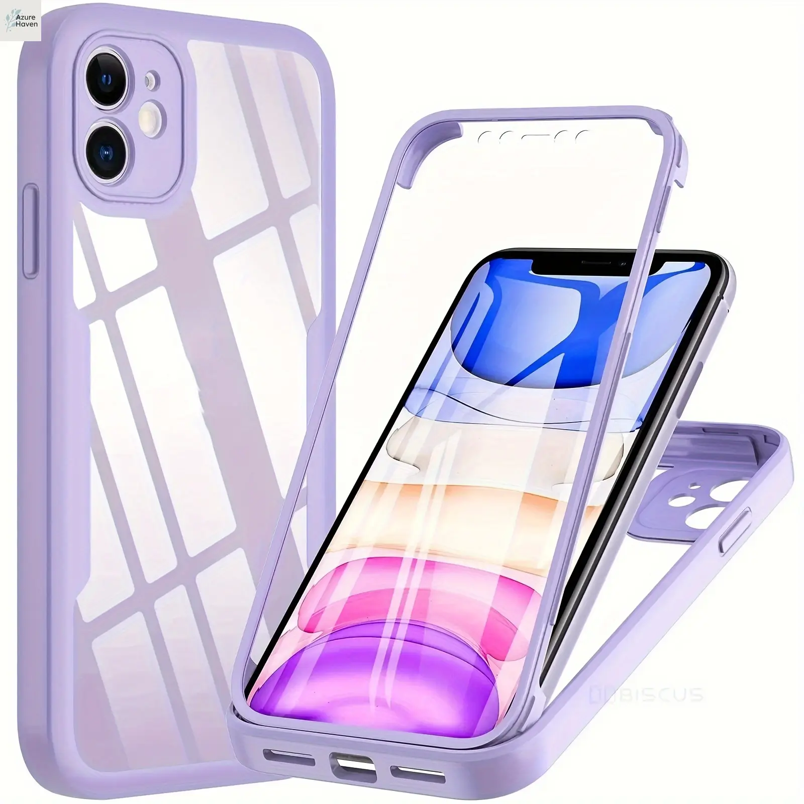 A&H    Premium Shock-Resistant Case with Transparent Design - Offers Front and Back Protection for iPhone 16, 13, 14, 11, 12 Pro Max, Xs, Xr, Mini and 15 Plus