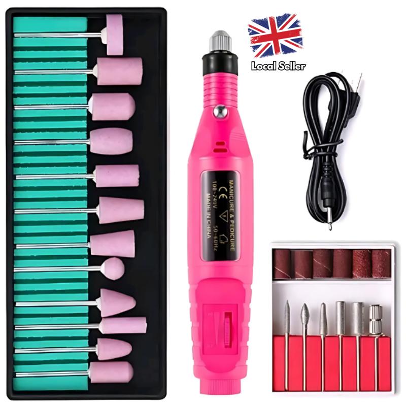 Electric Nail Drill Kit, Professional Manicure Kit for Acrylic Nail Gel, Portable Adjustable Speed Electric Manicure Pedicure Kit Nail Drill Polishing Shape Machine for Women Girls, Nail Art Pen for Christmas Gift 1