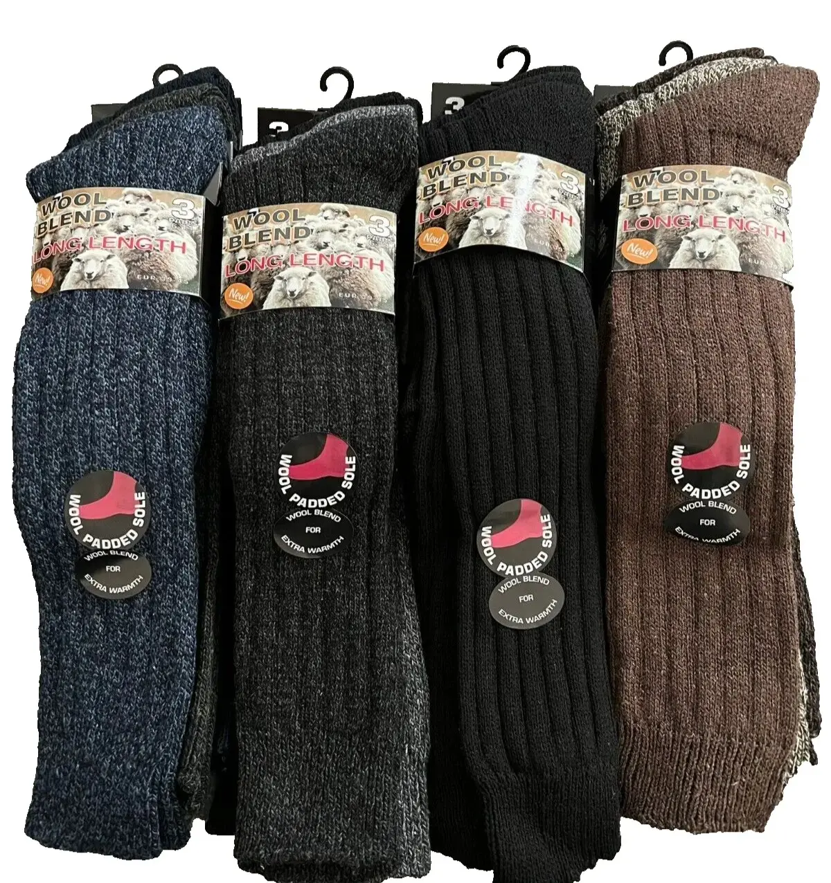 6 Pairs Mens Warm Long Boot Lambs Wool Blend Socks Extra thick winter sock Size 6-11 Menswear Stretch Striped Traditional Underwear Warmer Bowling Cotton Polyester Nylon Acrylic