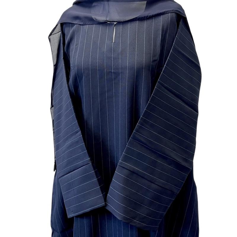 Product Introduction of Pinstripe Workwear Abaya casual travel abaya 15