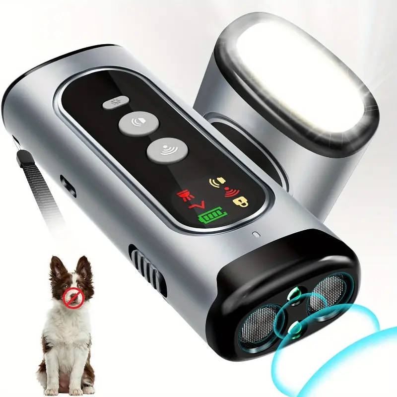 Ultrasonic Anti-Barking Device, Handheld Dog Training Tool with 3 Advanced Training Modes, Deterrence/Training/Sound Modes, Effective Dog Behavior Control, LED Strobe Light Feature, Compact Design with Wrist Strap, 4.4x1.3 Inches 5