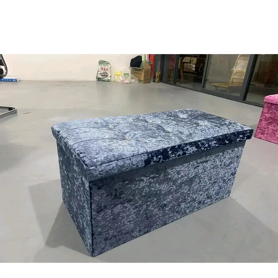 Ottoman storage box  crushed velvet 77×37cm