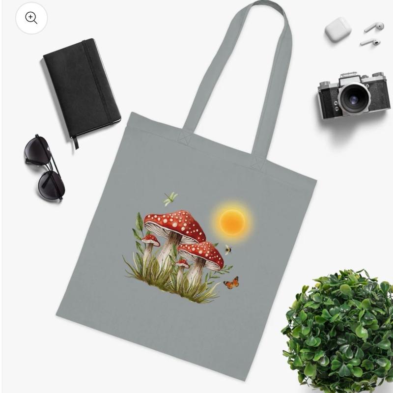 Mushroom Sun Tote Bag for Women - Perfect for School, Work, Shopping, and Travel 2