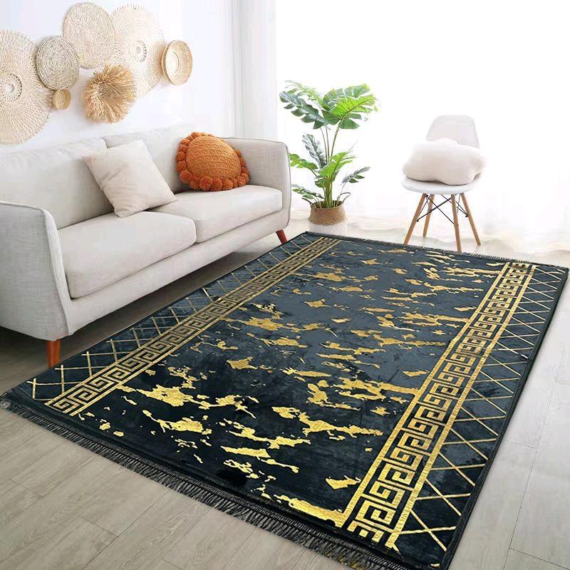 Greek Style Metalic Marble Effect Rug gold stamp 160x230cm - Soft Furnishings 3