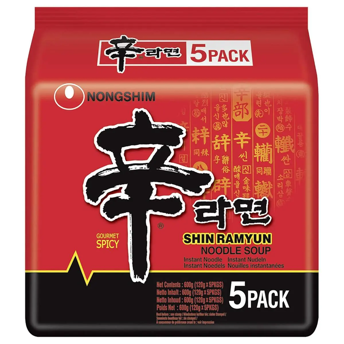 Nongshim Shin Ramen (120 x 5 Packs） cup