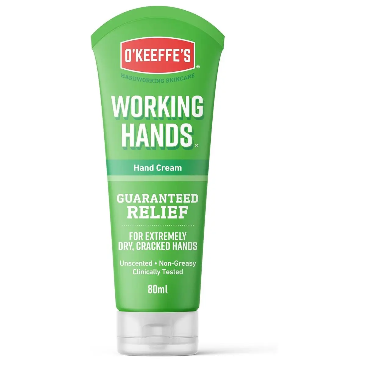 O'Keeffe's Working Hands, 80ml Tube - Hand Cream for Extremely Dry, Cracked Hands | Instantly Boosts Moisture Levels, Creates a Protective Layer & Prevents Moisture Loss Rejuvenating Nails Hydrate Hydrating Moisturizing Moisturizer