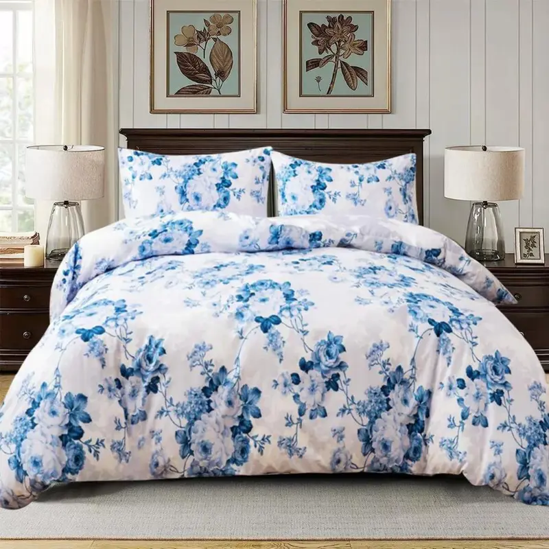 Rich Cotton 3PCS Bedding Set Single Double King Size Duvet Quilt Cover Set Multicolored soft duvet set grey white black breathable duvet covers durable printed duvet sets machine wash bedset anti-drop super king fade resistant pumpkin bedding set 7