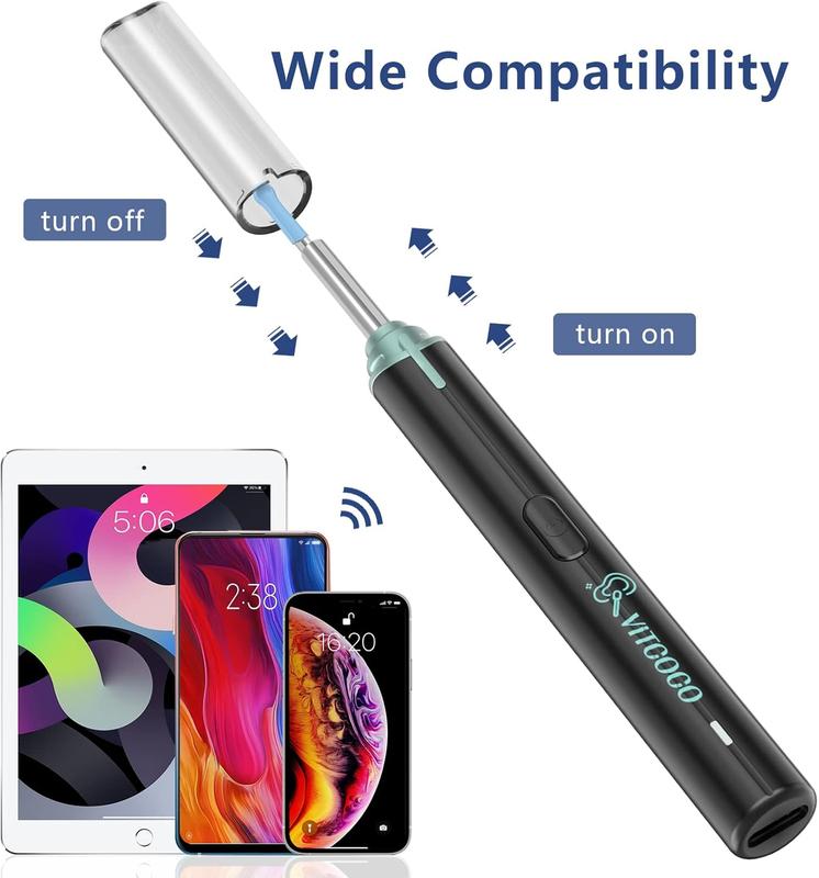 Ear Wax Removal Kit Ear Camera 1920P FHD Wireless Ear Cleaner Ear Wax Remover with 8 PCS Ear Spoon, 3.9mm Waterproof Ear Otoscope Endoscope for iPhone, Ipad & Android Smart Phones, Black 5