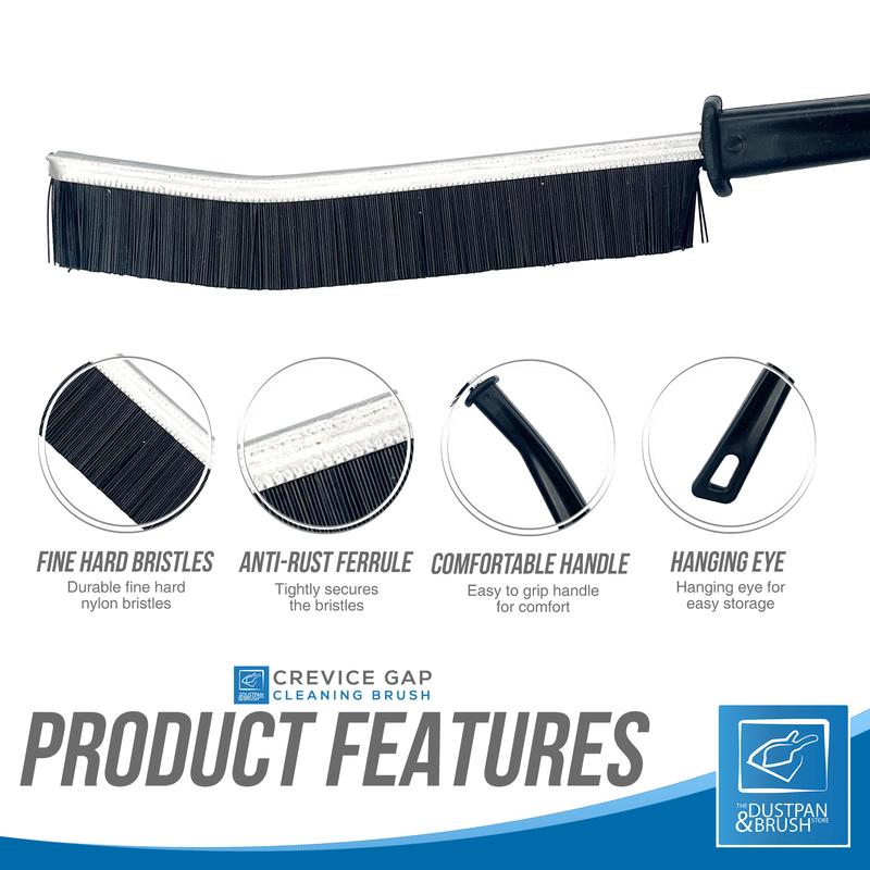 Small Curved Gap and Crevice Cleaning Brush with Handle - Pack of 1, 2, 5, 8 or 10 - Great for Window, Sinks, Cars and Other Spaces 1