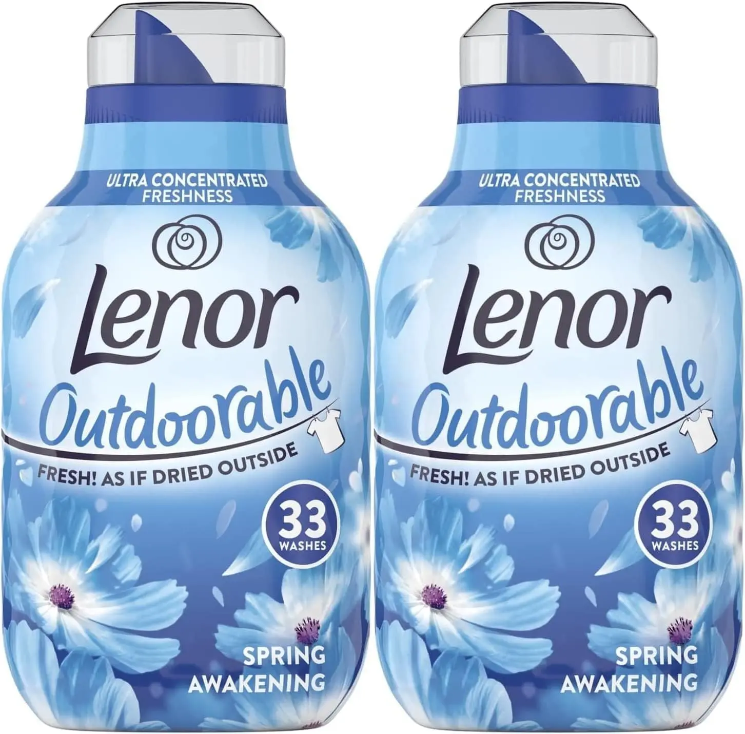 Outdoorable Fabric Conditioner, 66 Washes (462 ml x 2) Twin Pack, Spring Awakening, Ultra Concentrated Fabric Softener, Outside Freshness Even When Drying Inside Household Scented Perfume Fragrance