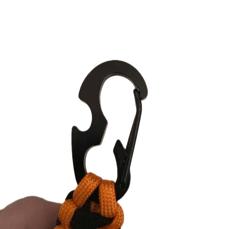Paracord Keychain with Bottle Opener and Snaphook - Key Holder Accessory Orange and Black. 4