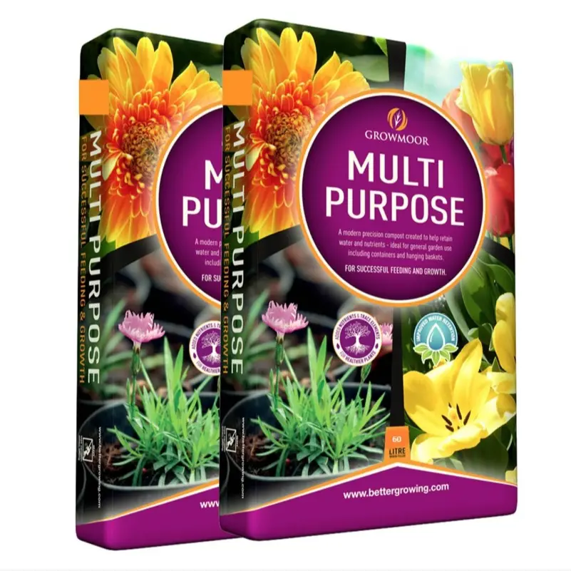 2 X 60L GROWMOOR Multi Purpose Potting Compost Garden Beds Borders Pots Baskets
