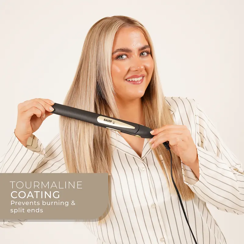 Bauer Professional Ceramic Hair Straighteners - For All Hair Types - Portable - Fast Heating 4