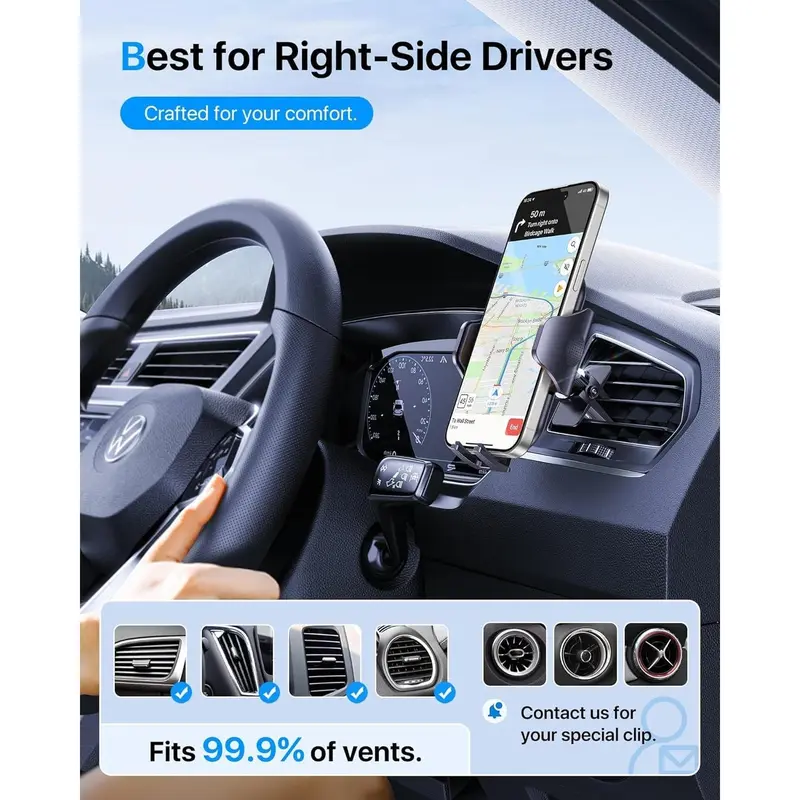 andobil [2025 NEW Car Phone Holder, [Patented Hawksbill Clip] Mobile Phone Holder for Cars Air Vent Automobile Cradle Car Phone Mount Compatible with iPhone 16 15 14 13 Pro Max Samsung S24 S23 S22 1