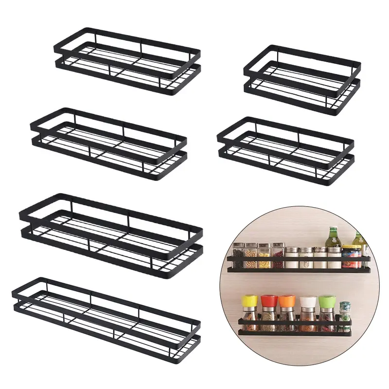 AceHome Spice Rack Organizer Hanging Spice Floating Storage Shelf Wall Mounted 6