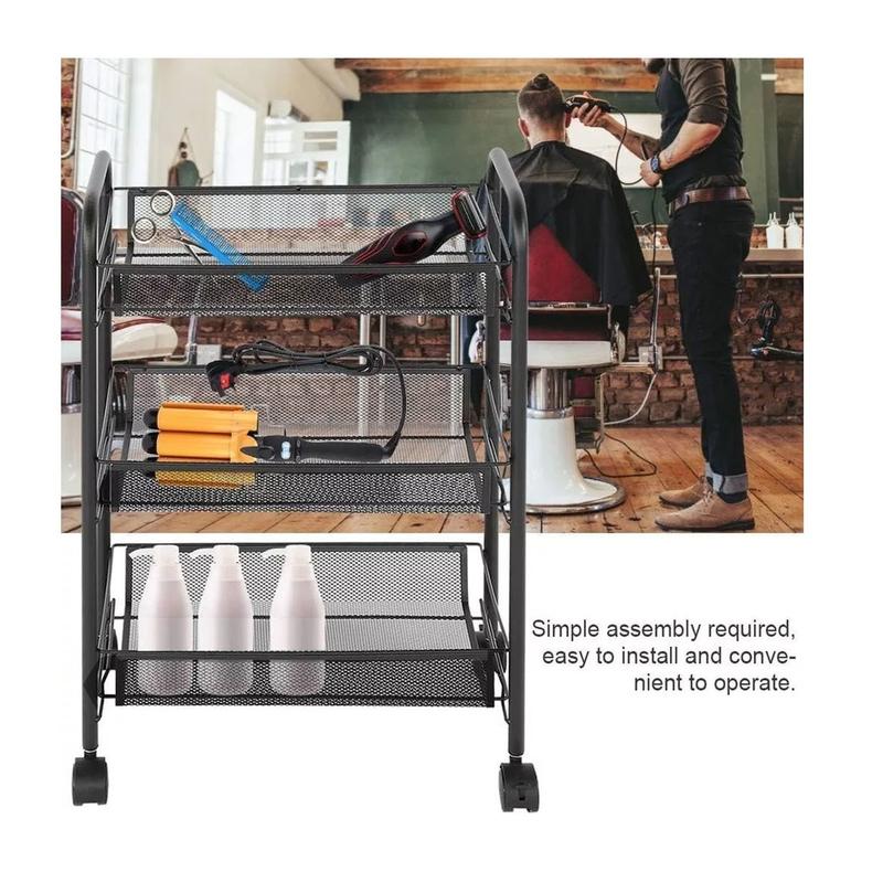 3 Tier Storage Rack Kitchen Bathroom Rotating Serving Bath Trolley Cart Shelf 1