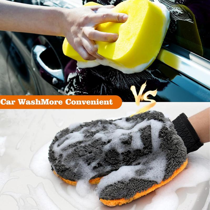 2 Pack Microfibre Car Wash Mitt Glove, Wash Mitt for Car Washing, Car Cleaning Mitt, For Car Maintenance Window Cleaner Exterior and Interior, Care Washing... 3