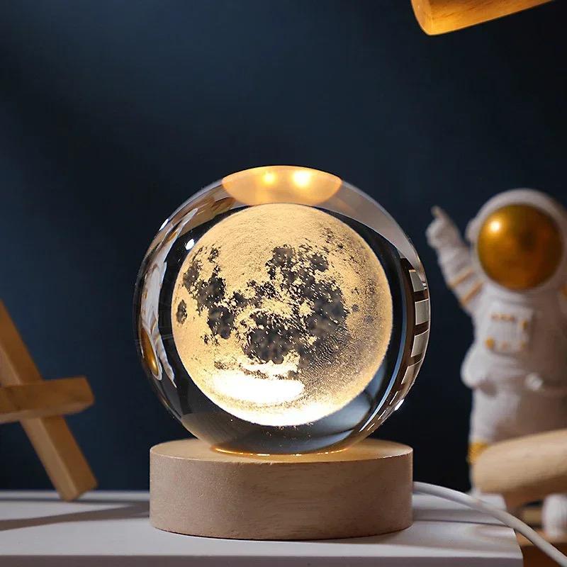 Product Introduction of Crystal Ball Night Light 3D Engraved Galaxy Crystal Globe with Warm LED Base, The Milky Way Lights as a Gift for Teens Boys and Girls 3